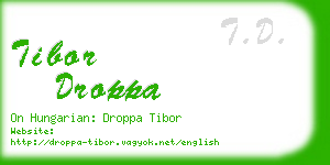 tibor droppa business card